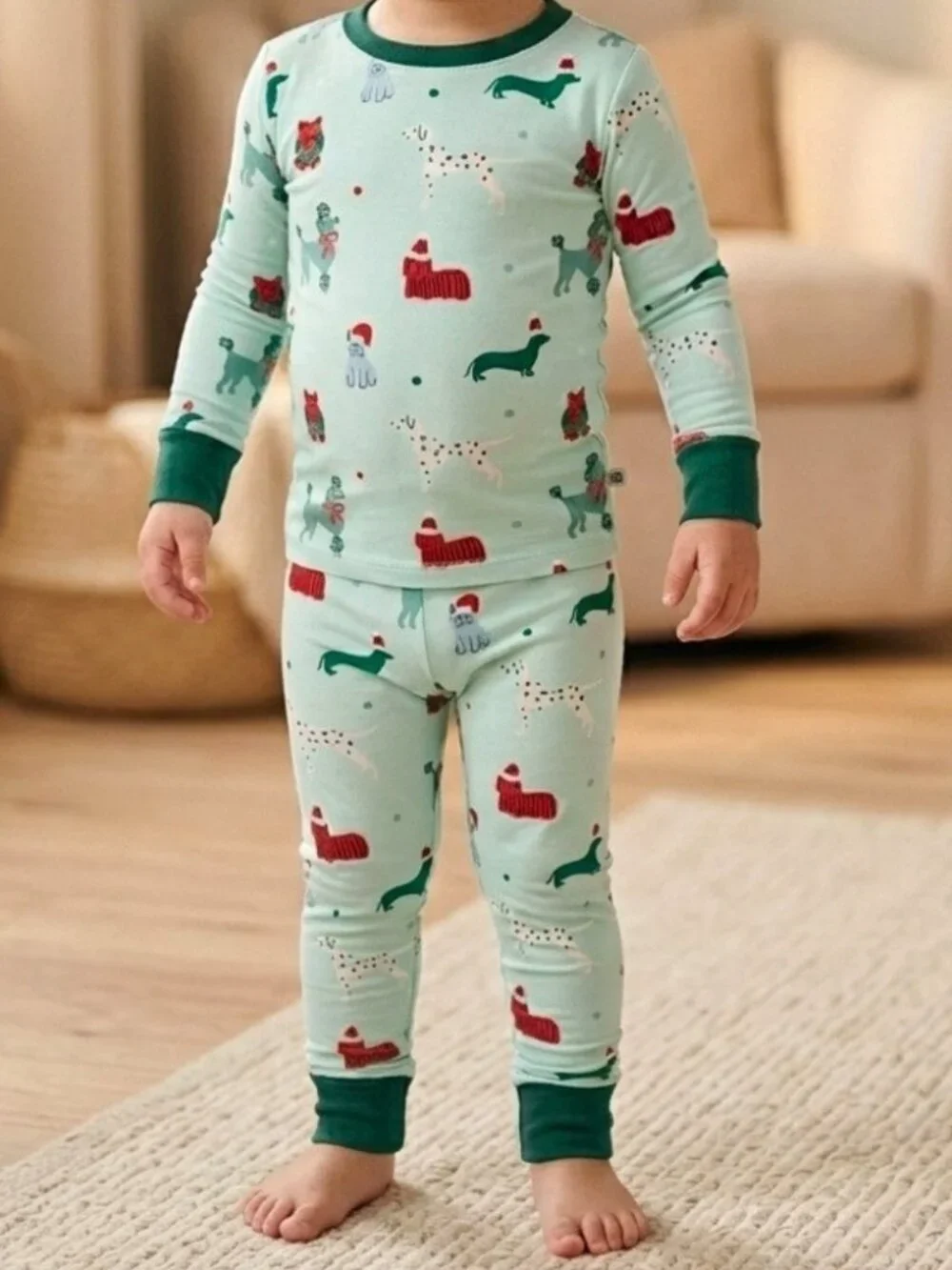 Kiki + Lulu Holiday Pups NWT Bamboo Pajama Set 5/6T | Christmas Dog 2-Piece - Picture 2 of 5